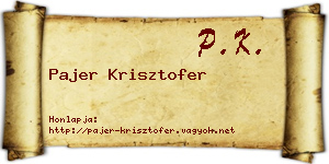Pajer Krisztofer névjegykártya